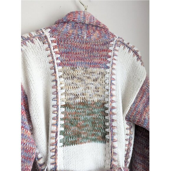 Vintage Knit Boucle Cardigan with belt tie - Picture 3 of 9